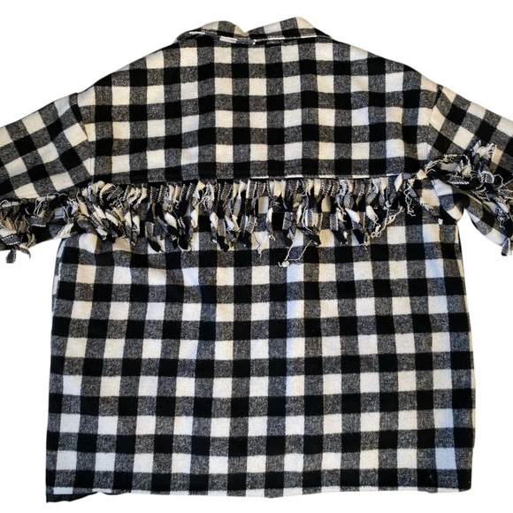 Baevely Black and White Checkered Women's Tassel Jacket Size M - Picture 9 of 10